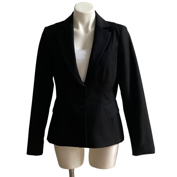 White House Black Market Signature Black Double-Button Closure Blazer, Size 10 - Picture 2 of 11